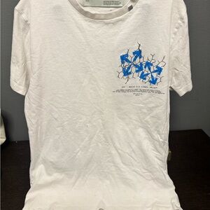 Off-White White Tee with Blue Design